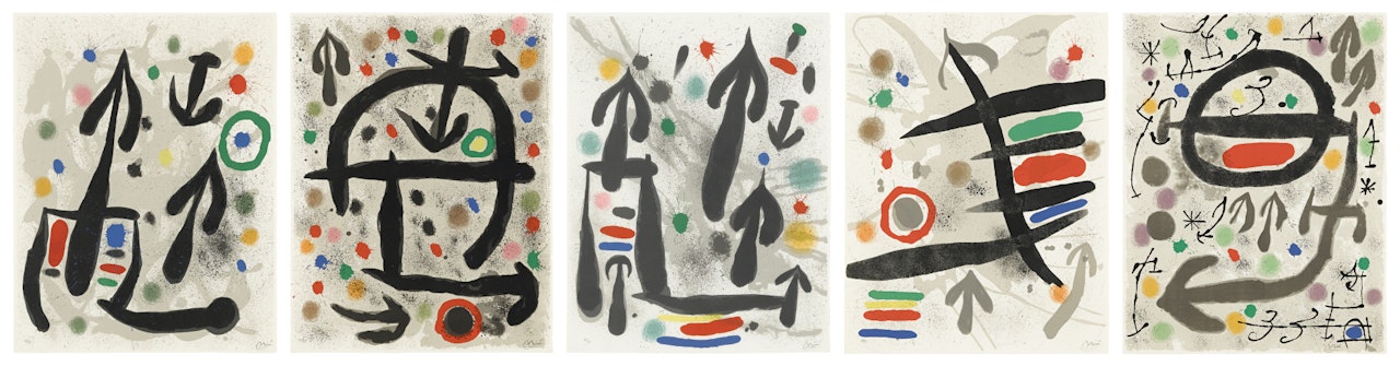 LES PERSEIDES (MOURLOT 656-660) by Joan Miró