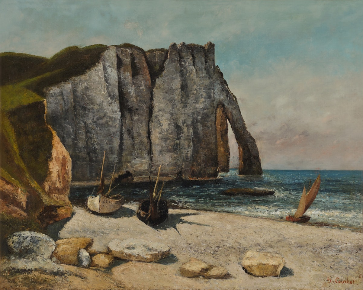 Cliff of Etretat (Falaise d"Etretat, la Porte d"Aval) by Gustave Courbet