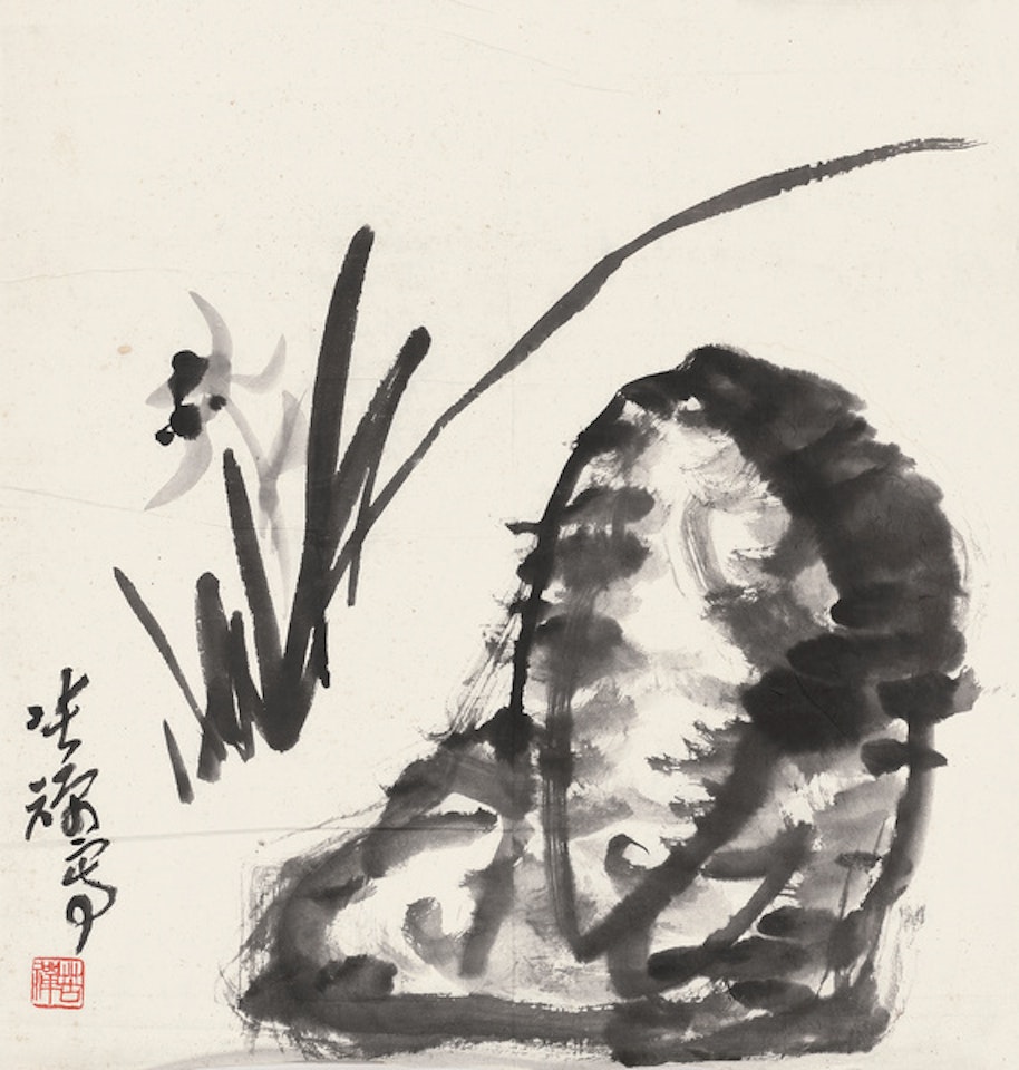 ORCHID AND ROCK by Li Kuchan