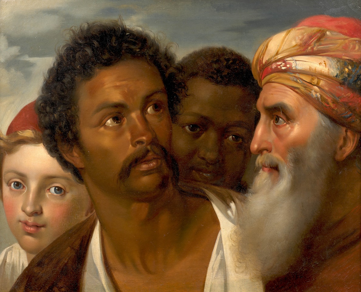 Quatre études de visage by Italian School