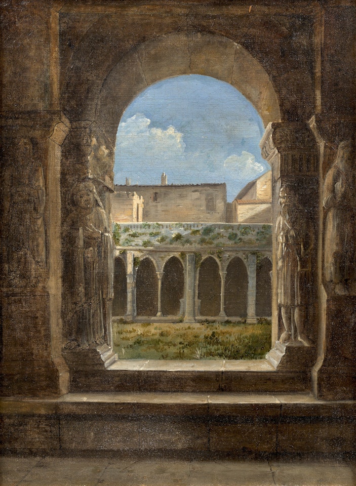 Vue du cloître de Saint-Trophime à Arles by French School