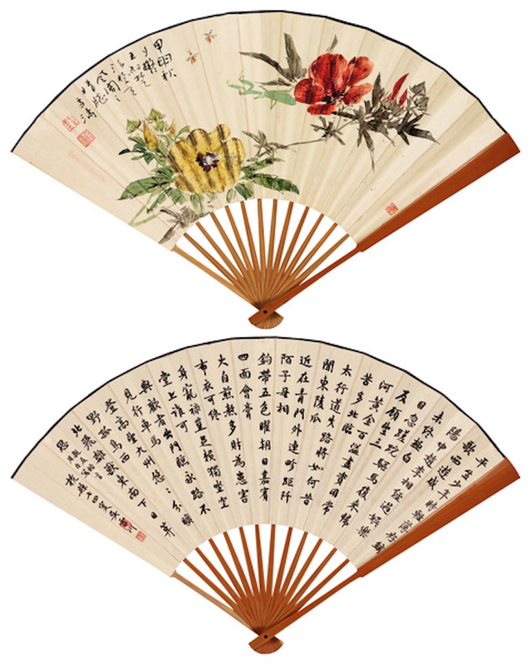 Wuleichuan Flower and Calligraphy by Wang Xuetao