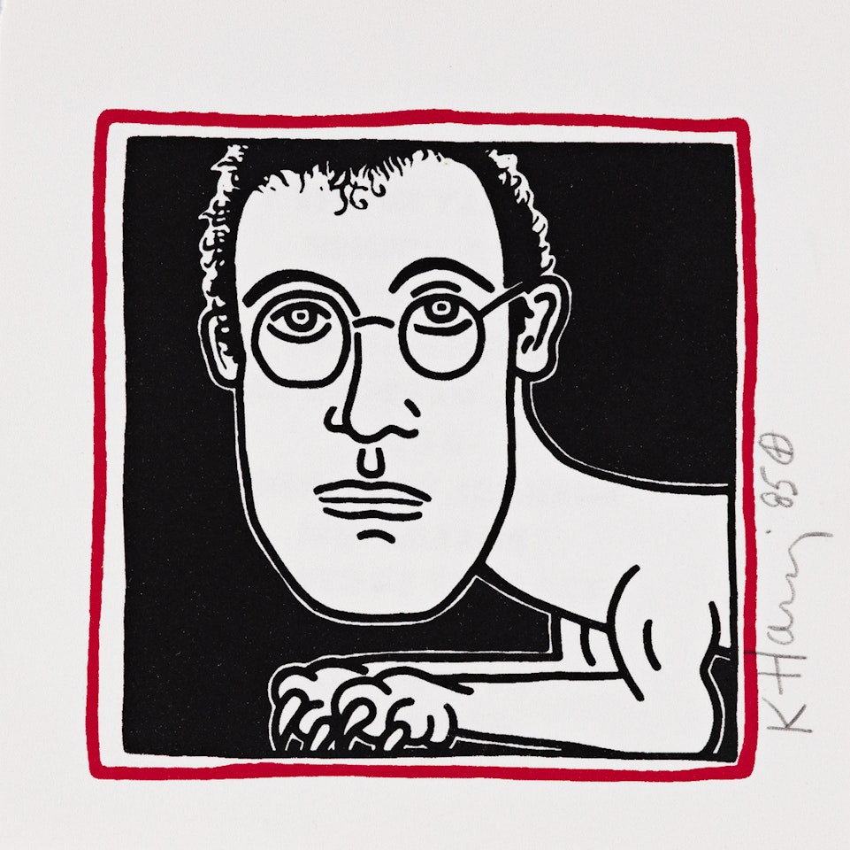 Self Portrait (Invitation to Palladium Dinner) by Keith Haring