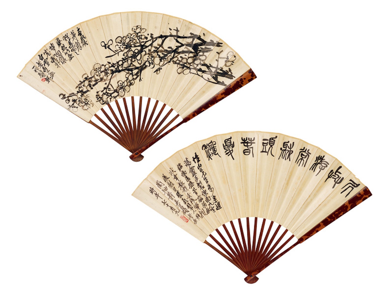 PLUM AND CALLIGRAPHY by Wu Changshuo