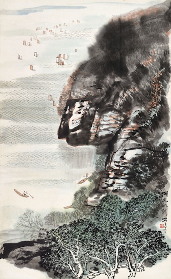 SAILING IN LAKE by He Haixia