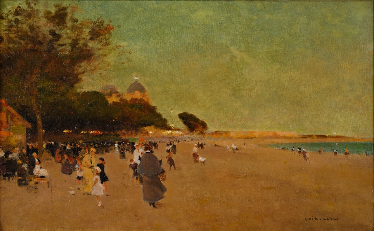 Beach Scene by Luigi Loir