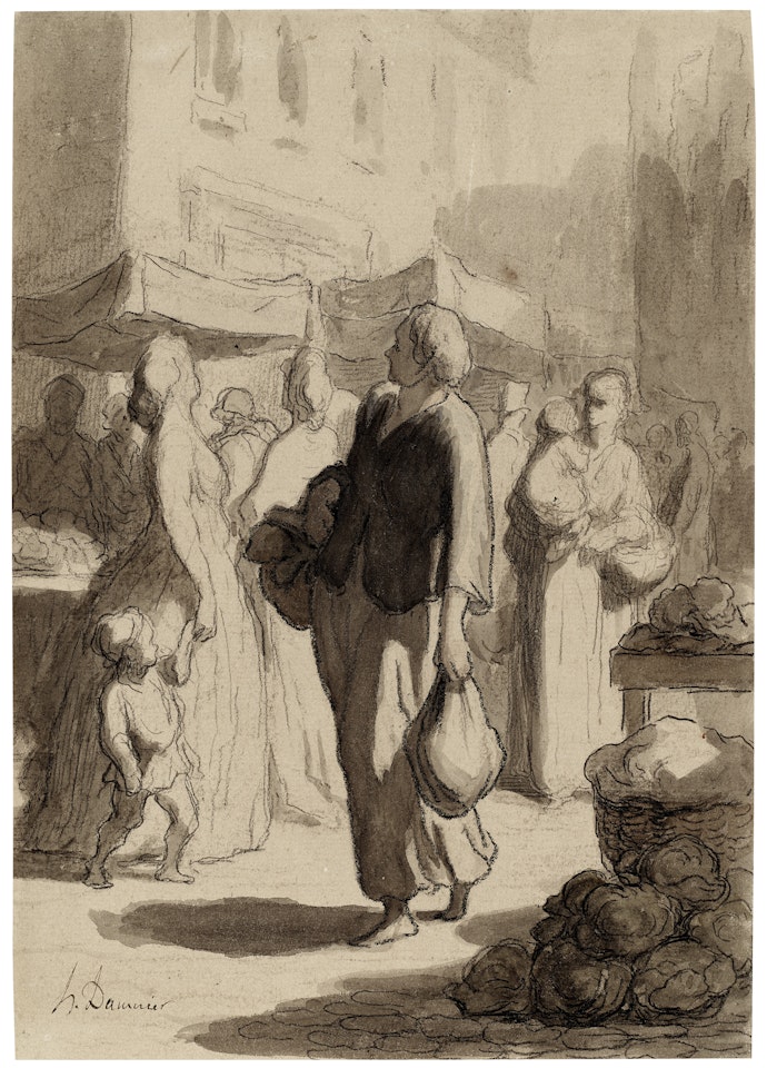 The market (Le marché) by Honoré Daumier