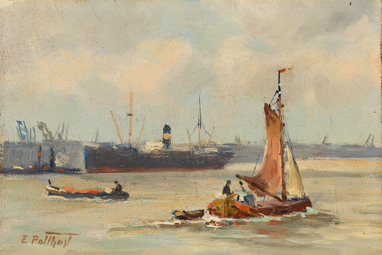 New England Harbor Scene by Edward Henry Potthast