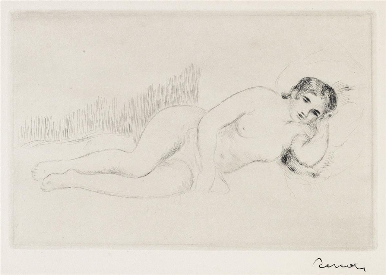 Femme nue couché (tournée à droite), 1re planche by Pierre-Auguste Renoir