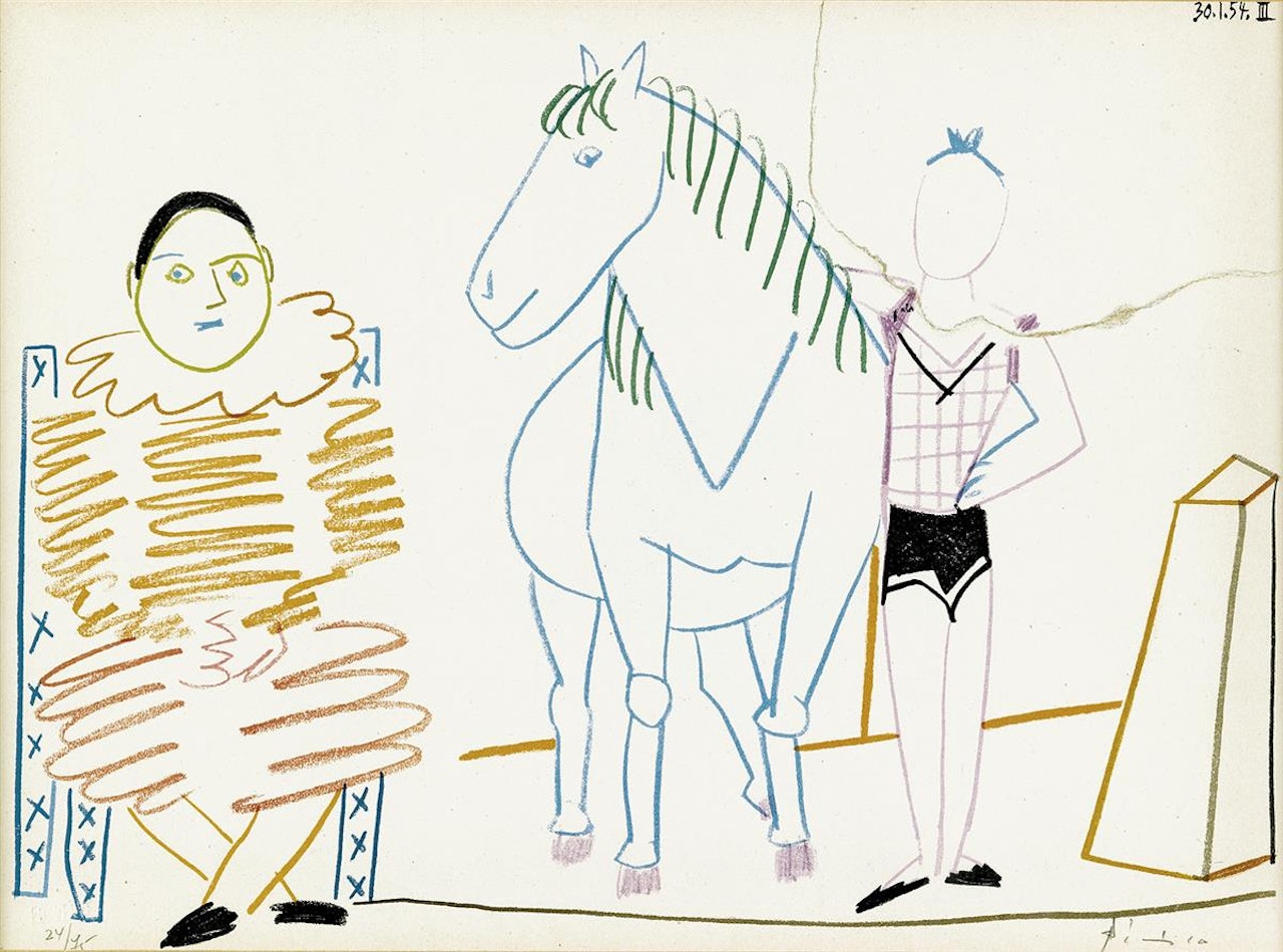 Clown et Cavalier de Cirque by Pablo Picasso