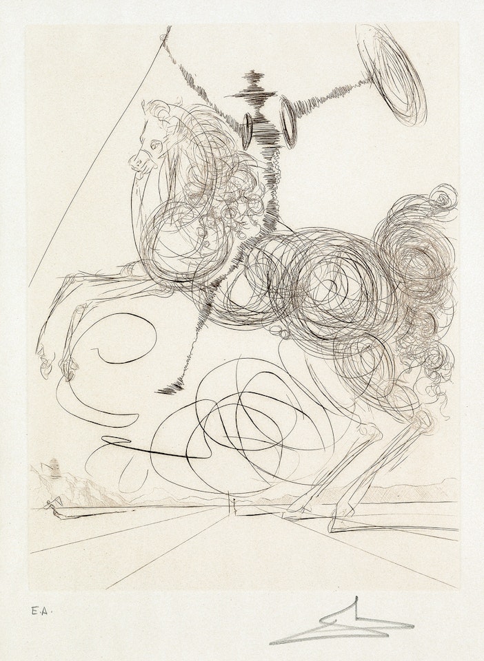 Don Quichotte (Horseman) by Salvador Dali
