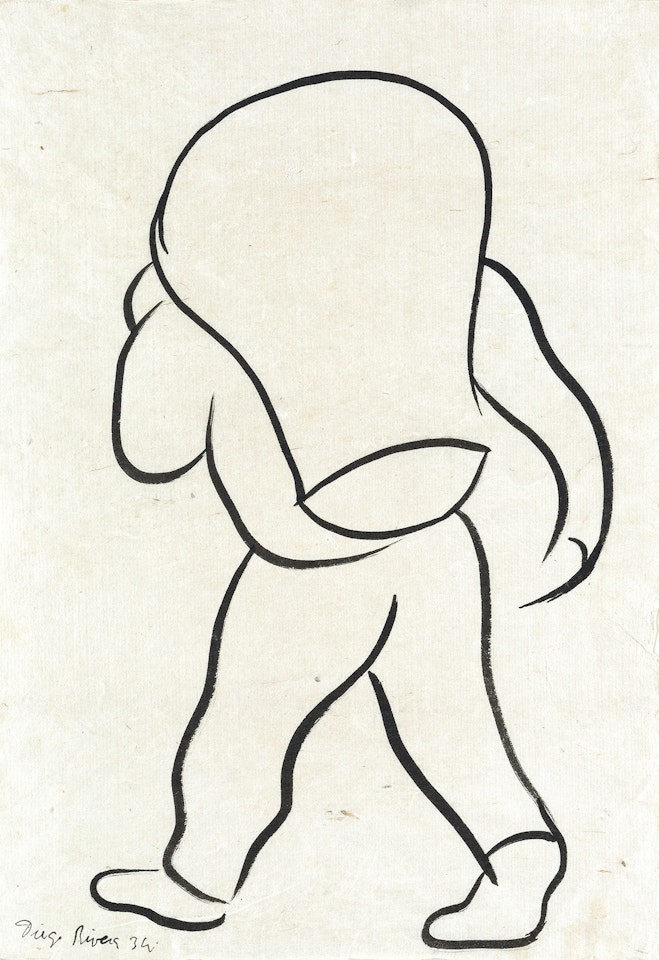Hombre con Paquete by Diego Rivera