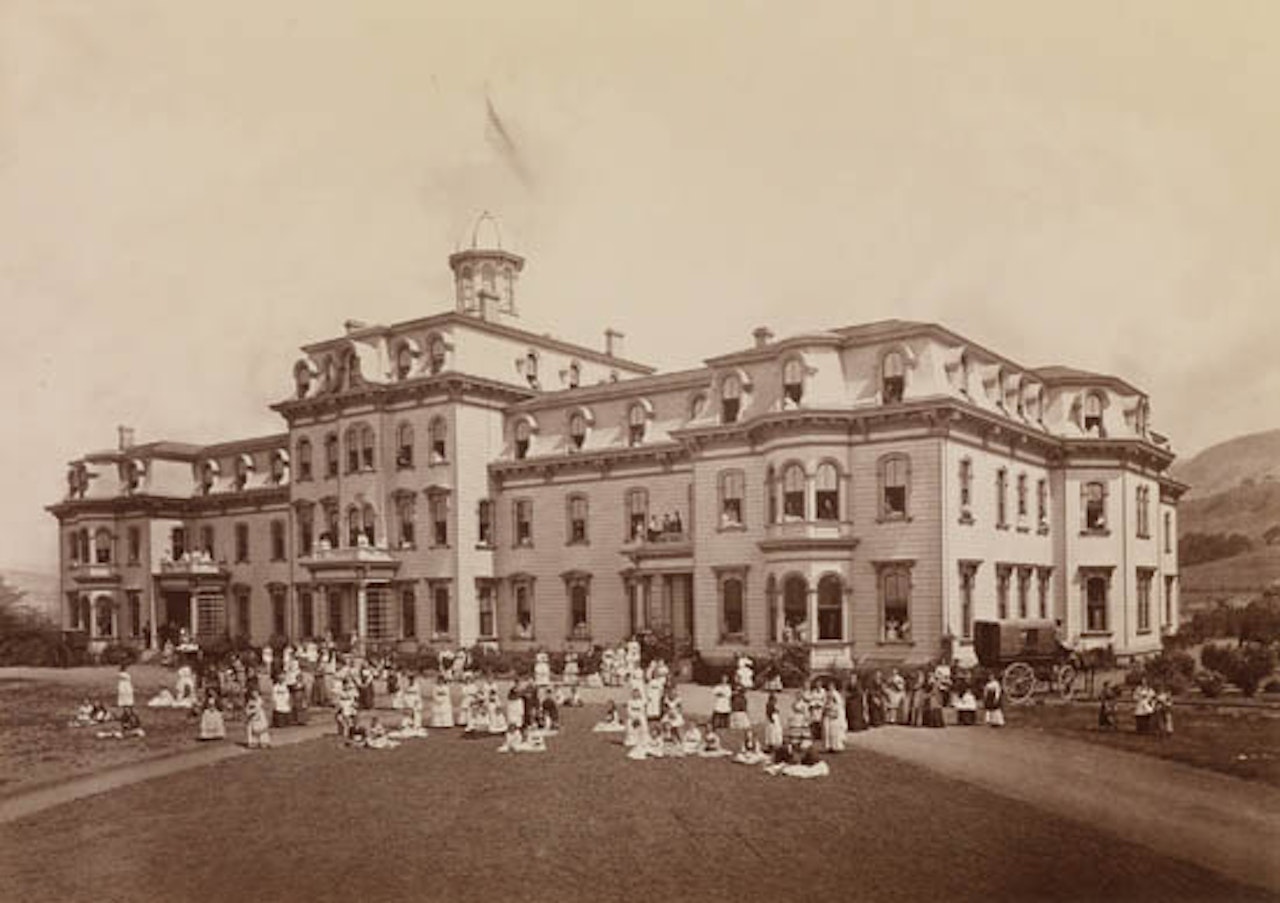 Mills Seminary, Seminary Park, Alameda Co., Cal by Eadweard Muybridge