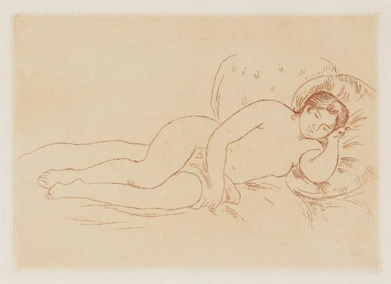 Femme nue couchee (tournee �� droite), 2e planche by Pierre-Auguste Renoir