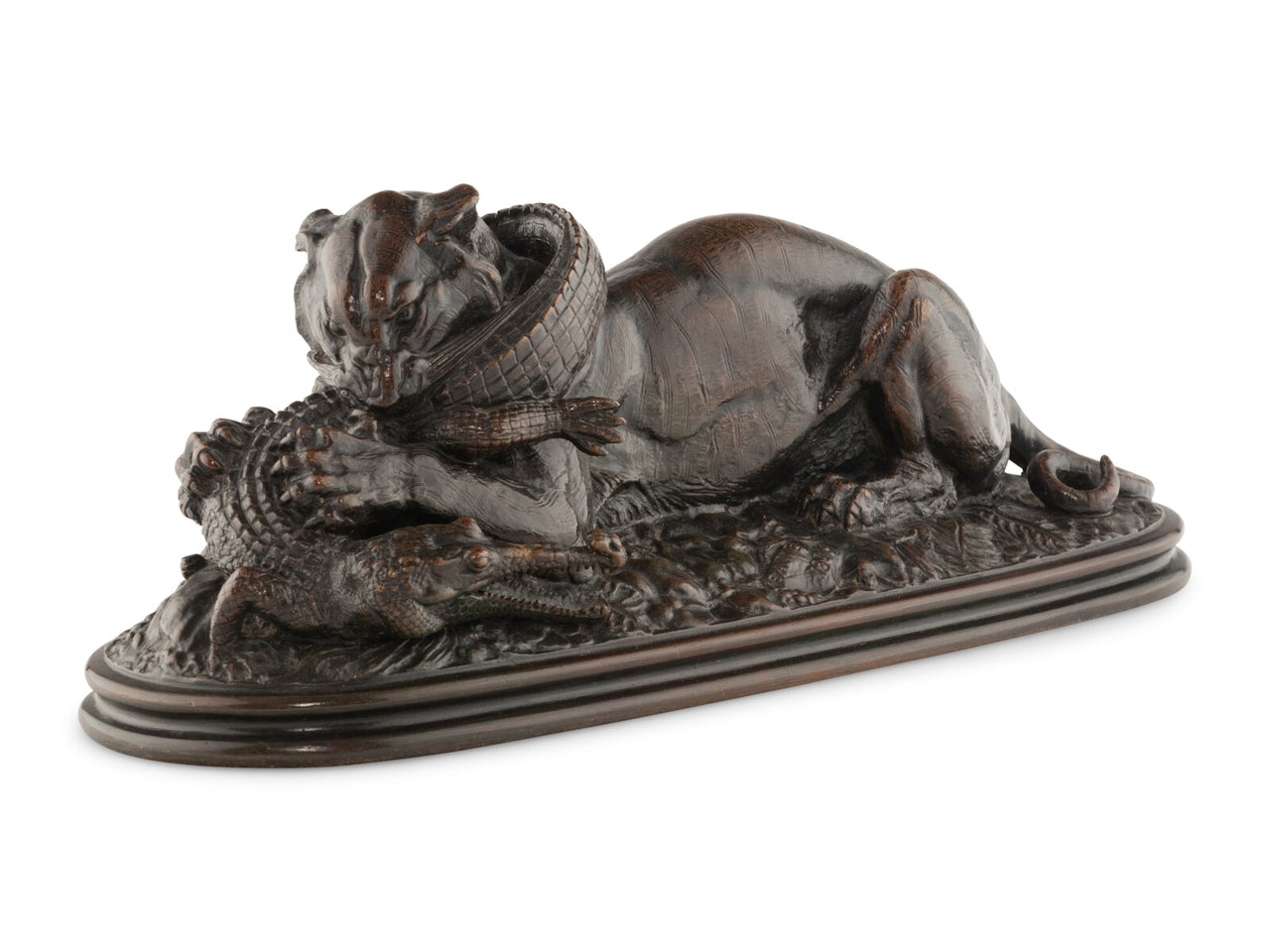 Tigre devorant un gavial by Antoine-Louis Barye