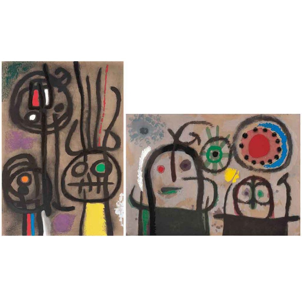 Personnage et Osieau; Women in front of the sun by Joan Miró