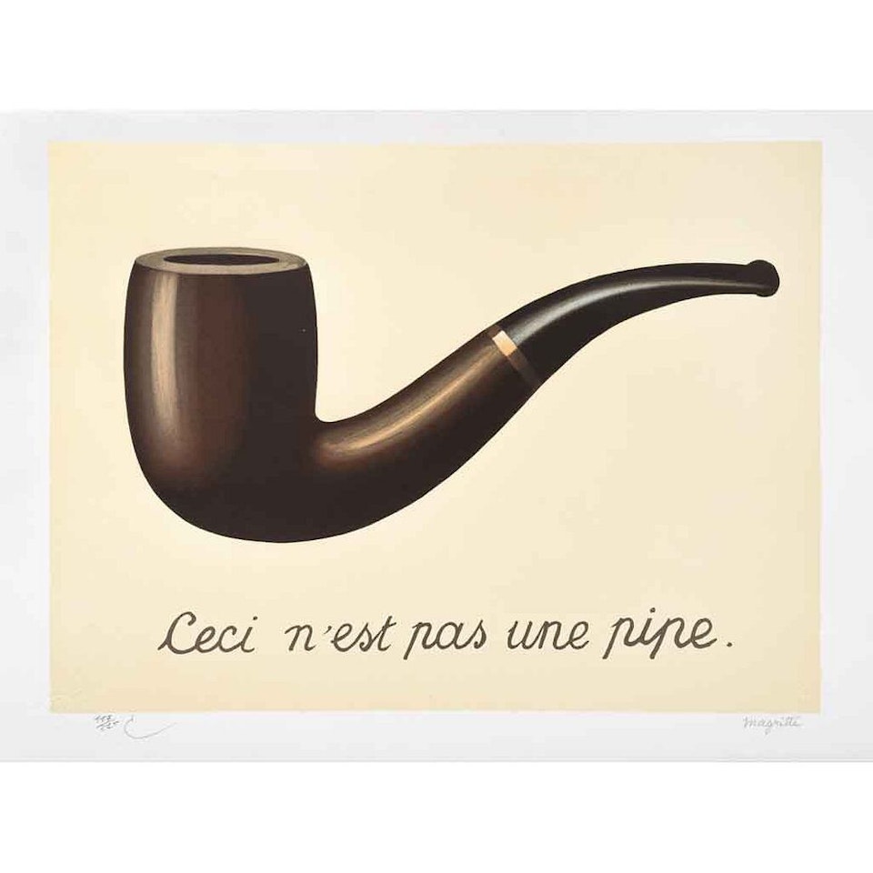 La trahison des images, Ceci n"est pas une pipe (This is not a pipe) by René Magritte