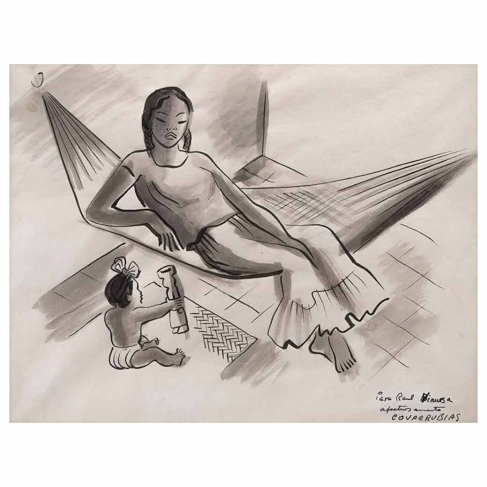 Juchiteca in hammock by Miguel Covarrubias