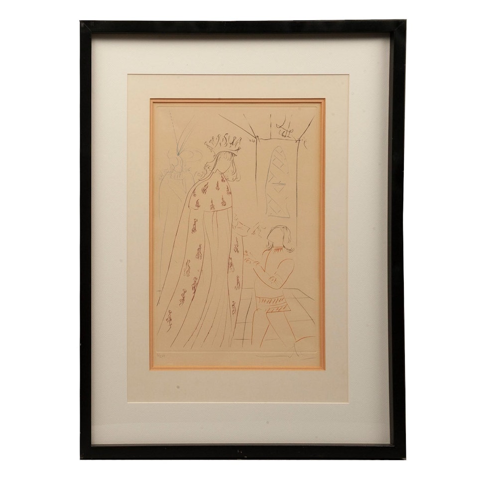 L"Adoubement de Lancelot, from the portfolio La Quête du Graal by Salvador Dali