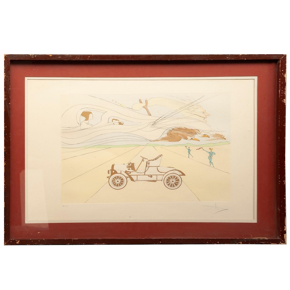 The automobile, from the series Homage to Leonardo da Vinci by Salvador Dali