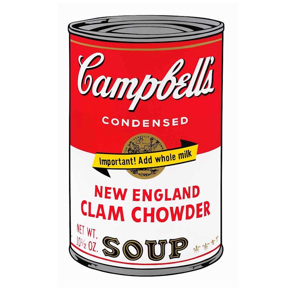II. 57: Campbell"s New England clam chowder soup by Andy Warhol