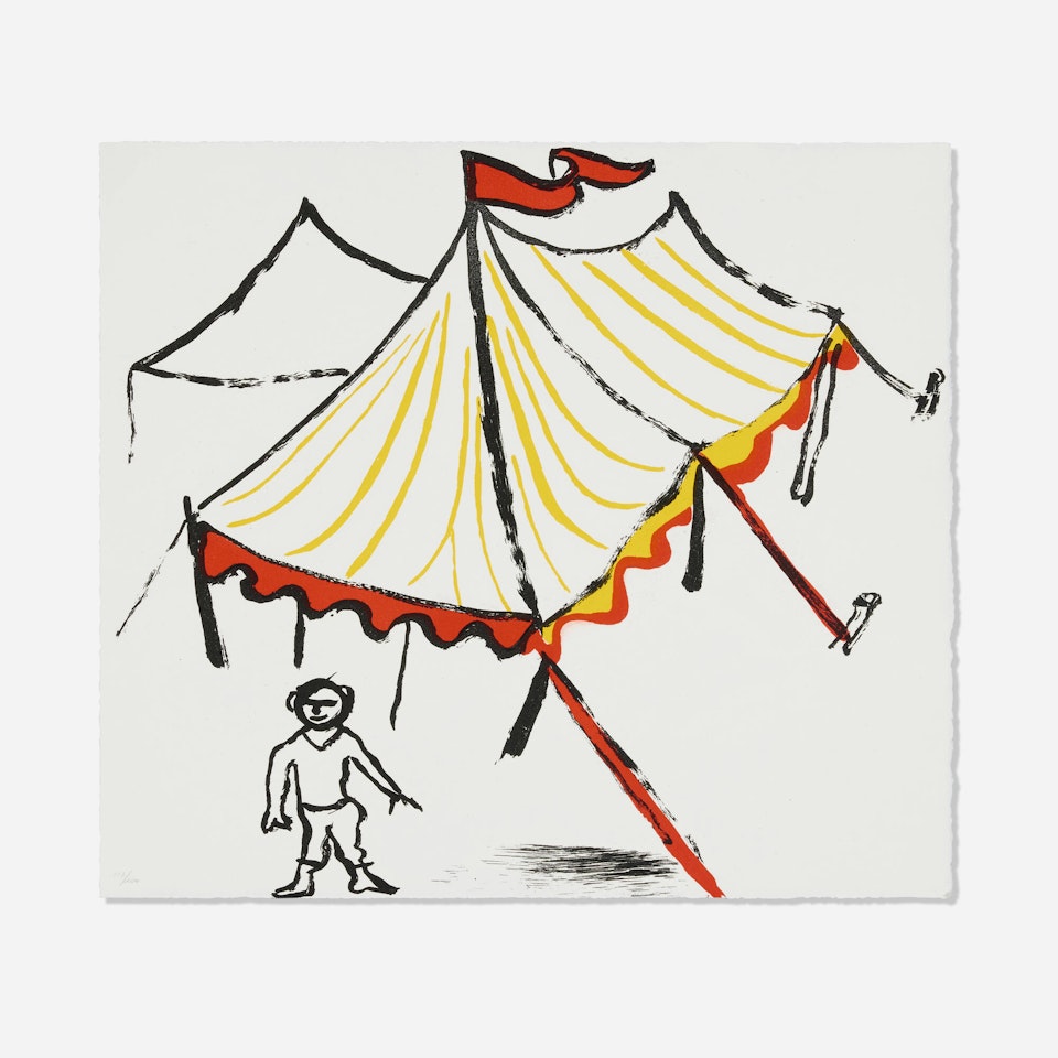 Untitled (Figure Under Tent) (from Le sacrilège d"Alan Kent suite) by Alexander Calder