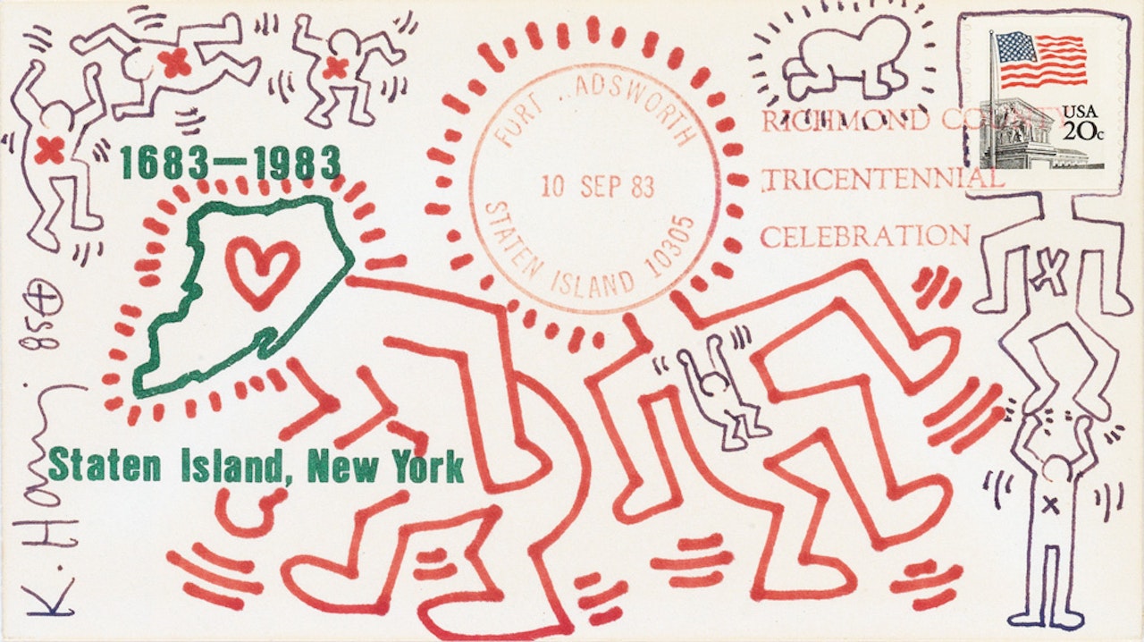 Envelope with Figures by Keith Haring
