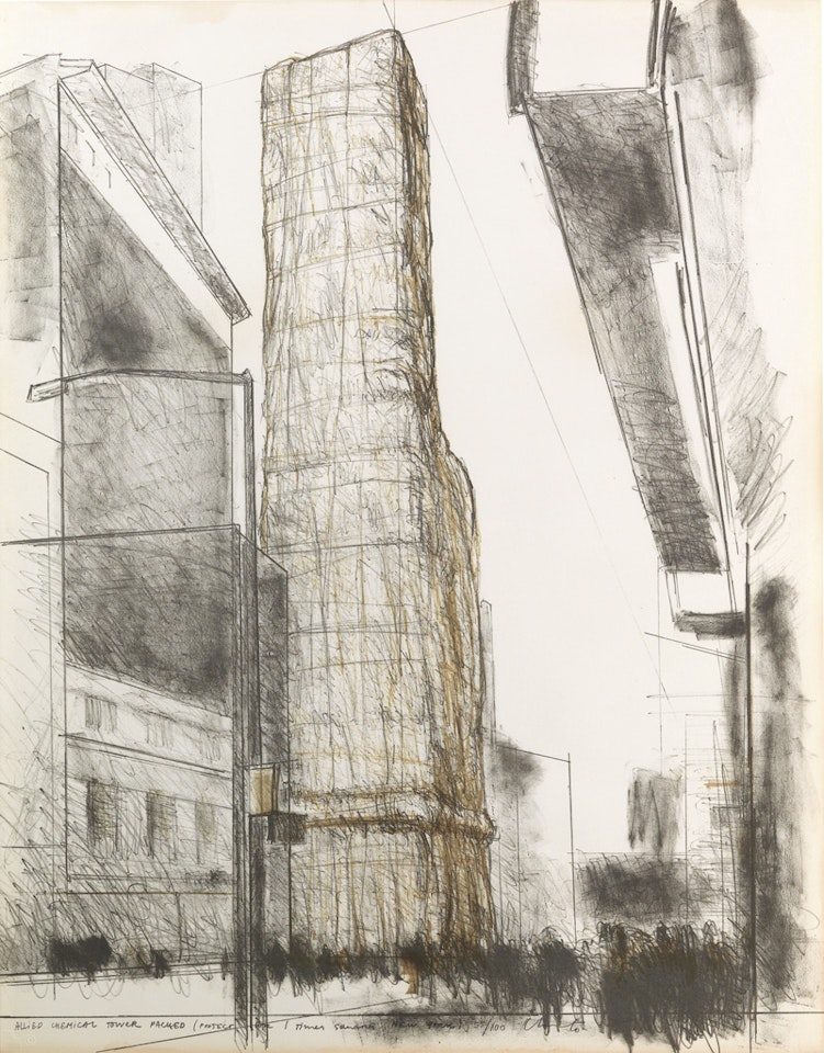 Allied Chemical Tower, Packed, Project for 1 Times Square, New York by Christo