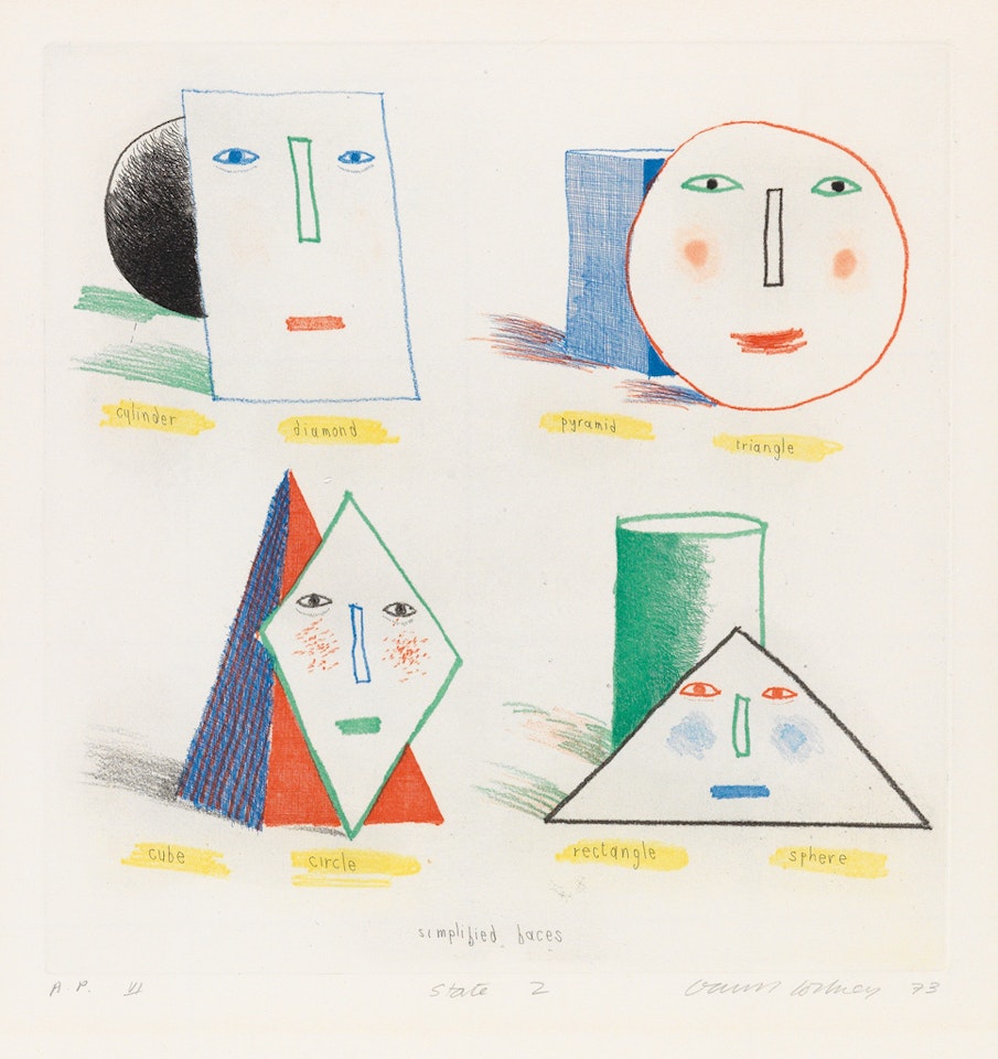 Simplified Faces State II by David Hockney