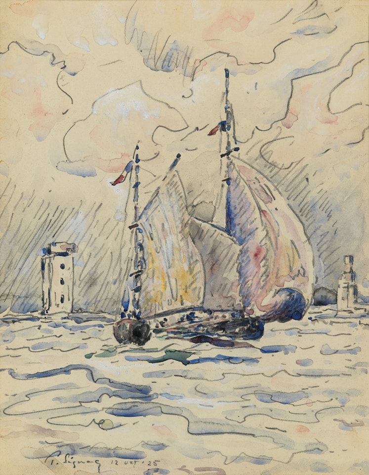 Bateau dans le Havre by Paul Signac
