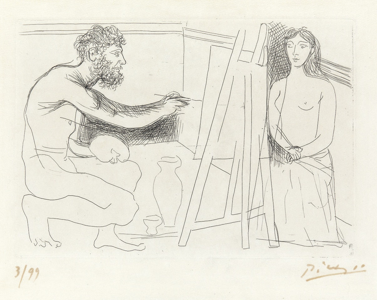 Peintre devant son Chevalet by Pablo Picasso