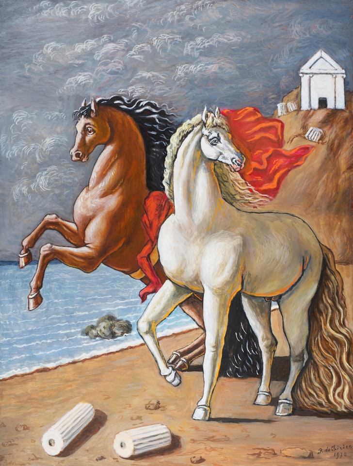 Due cavalli in riva al mare by Giorgio de Chirico
