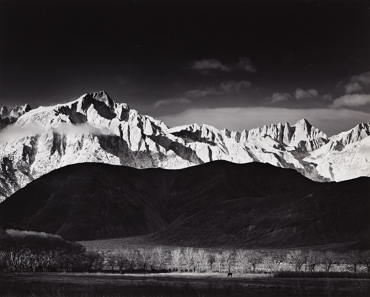 Winter Sunrise, Sierra Nevada from Lone Pine, California by Ansel Adams