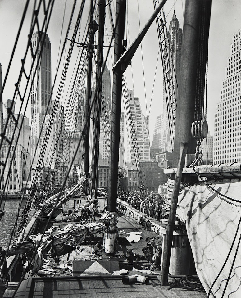 Theoline, Pier 11, East River, Manhattan, New York by Berenice Abbott