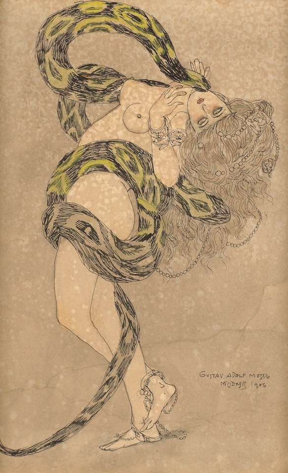 Jeune Femme au serpent by Gustave Adolf Mossa