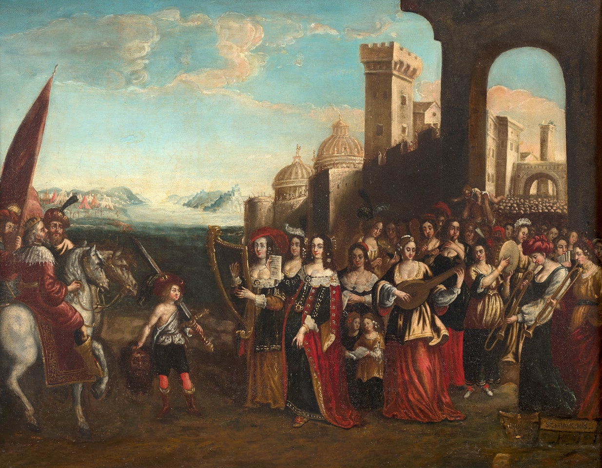 Le triomphe de David by Italian School