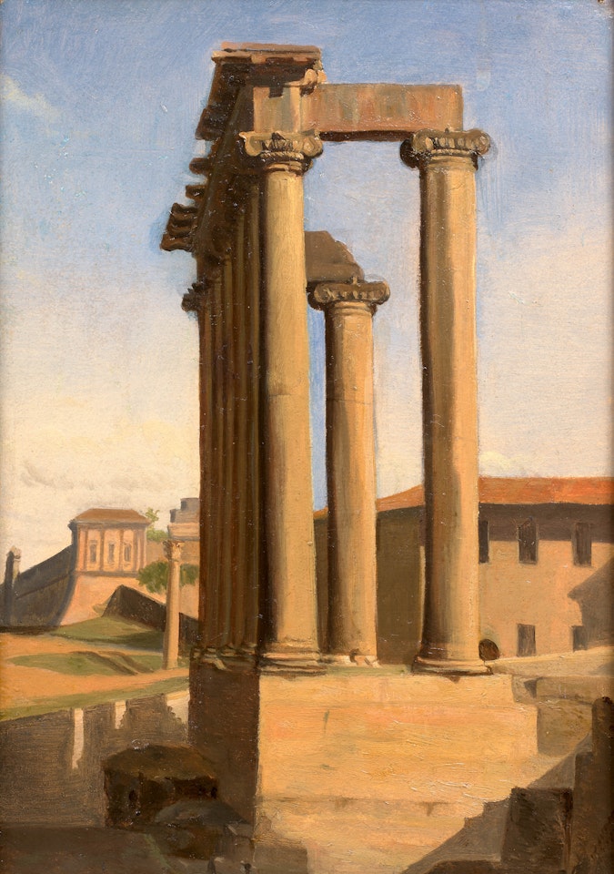 Temple de Saturne sur le Forum à Rome by French School