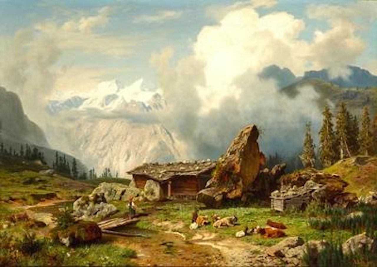 "Auf der Engstlenalm" (Canton of Bern) by August Wilhelm Leu