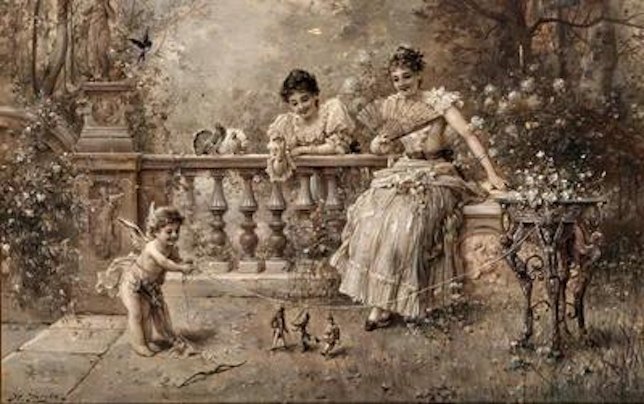 Cupid"s Puppet Show by Hans Zatzka