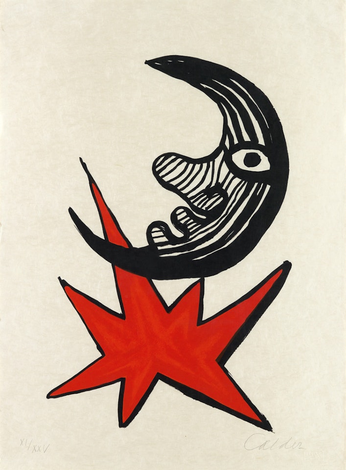 Moon And Red Star by Alexander Calder