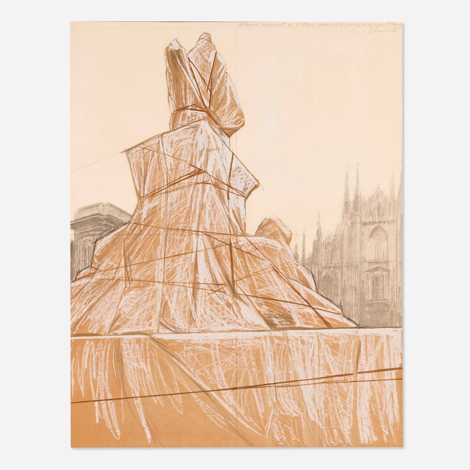 Wrapped Monument to Vittorio Emanuele, Project for Piazza del Duomo, Milan by Christo