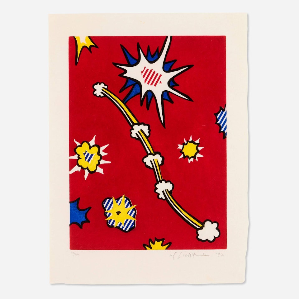 Illustration for De Denver au Montana, départ 27 Mai 1972 (II) (from the La nouvelle chute de l"Amérique portfolio) by Roy Lichtenstein