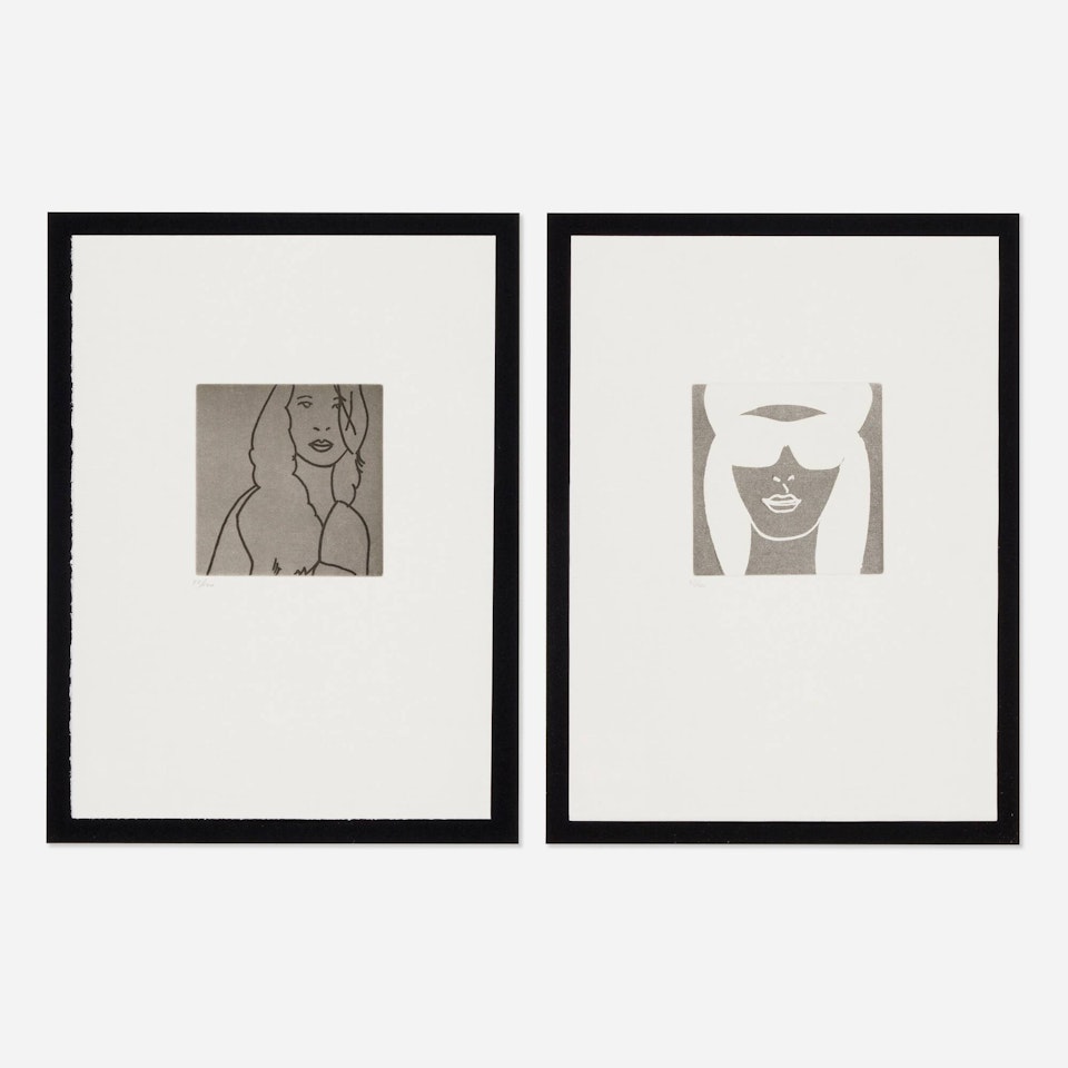 Untitled #2; Untitled #12 (two works from the Gloria portfolio) by Alex Katz