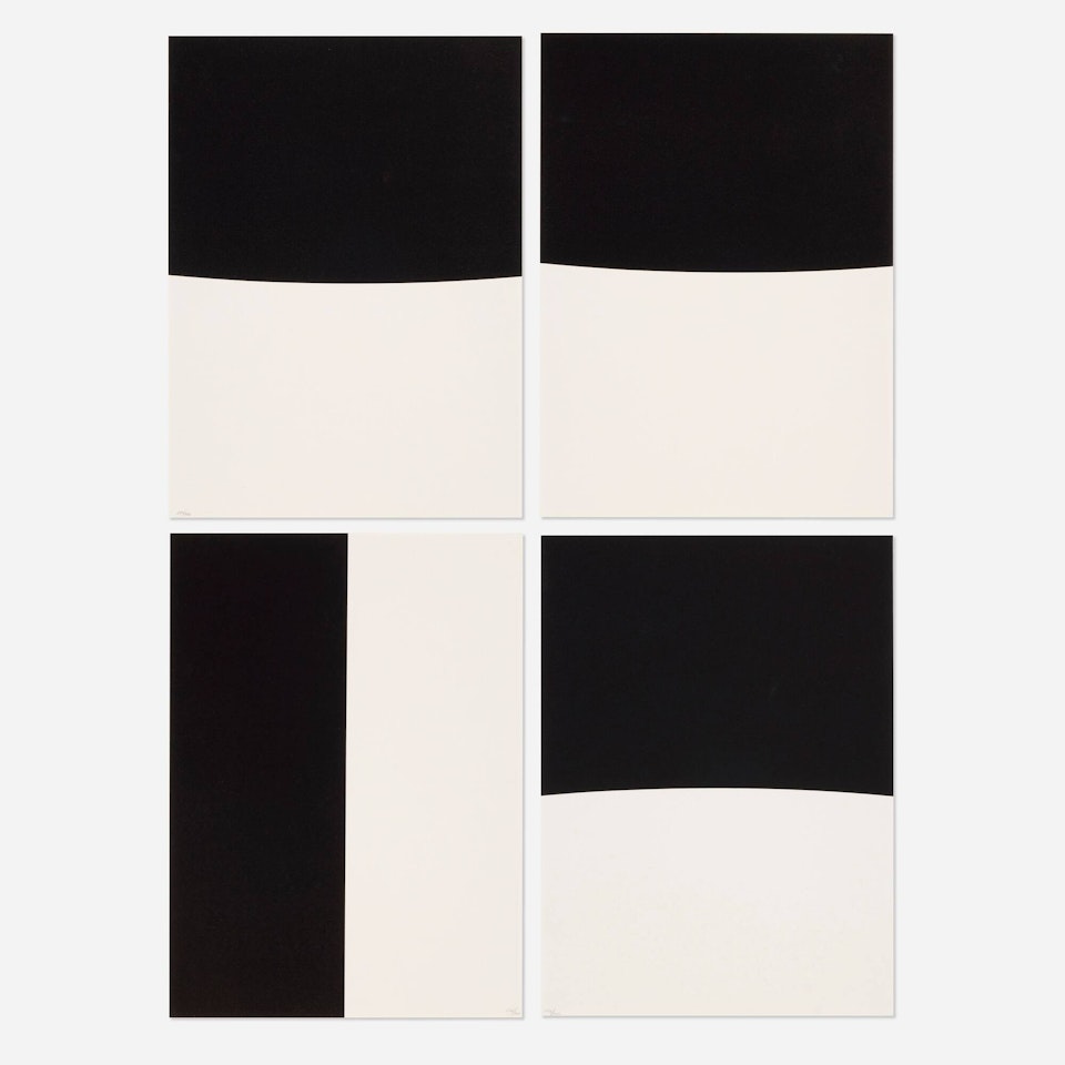 Four works from the Un coup de dés jamais n"abolira le hasard (by Stéphane Mallarmé) portfolio by Ellsworth Kelly