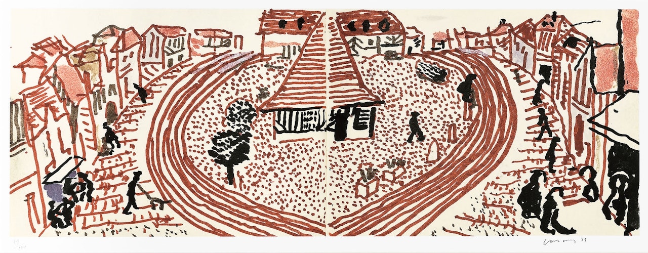 220 for 2020 (Art Edition No. 301-400 "My Second Drawing of Beuvron-en-Auge") by David Hockney