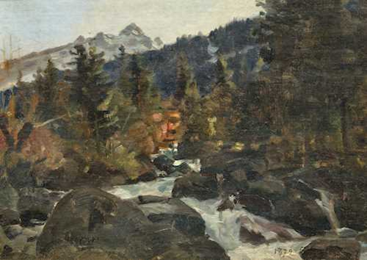 Mountain stream in the Bernese Oberland by Ferdinand Hodler