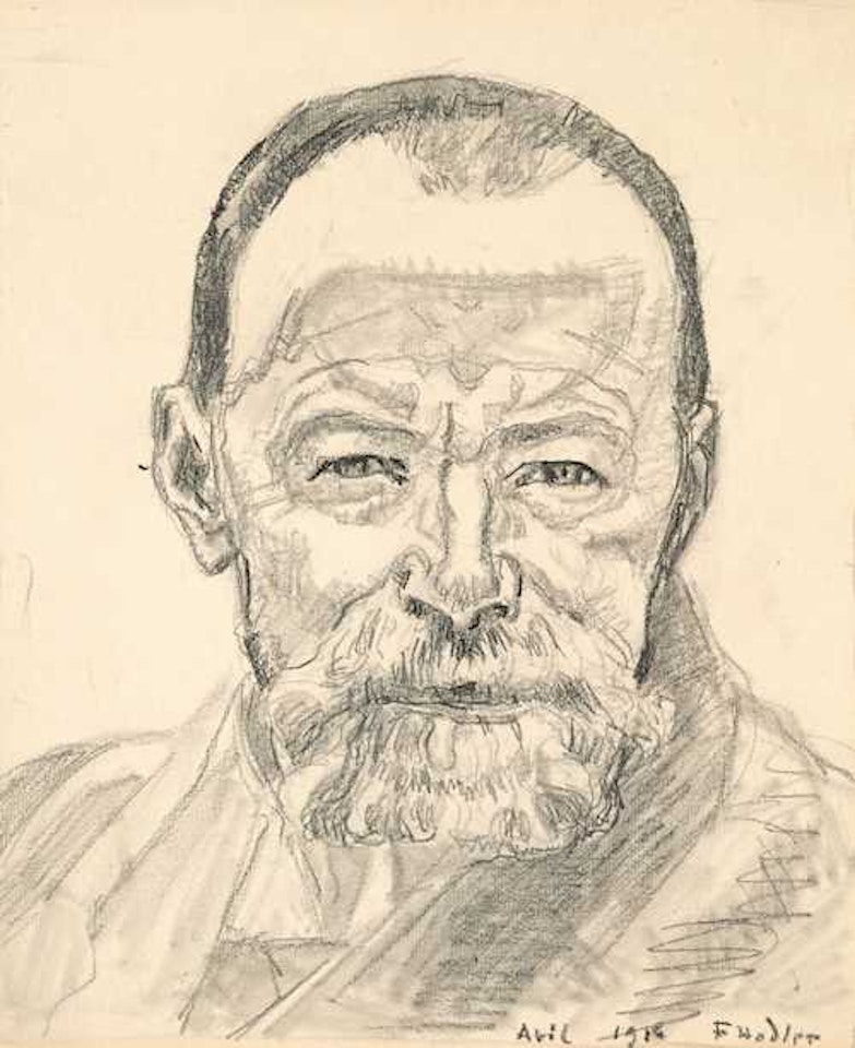 Self portrait. April 1916. (preparatory drawing for lithograph from 1916) by Ferdinand Hodler
