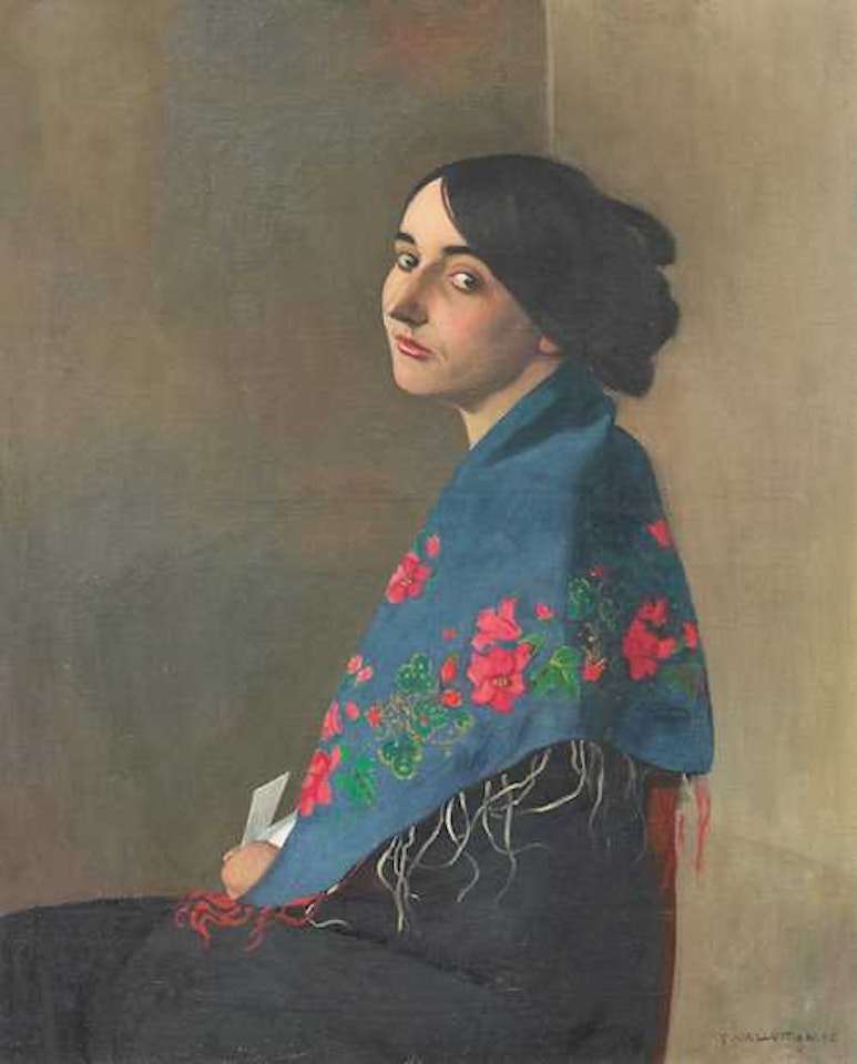 Femme au châle bleu by Félix Vallotton