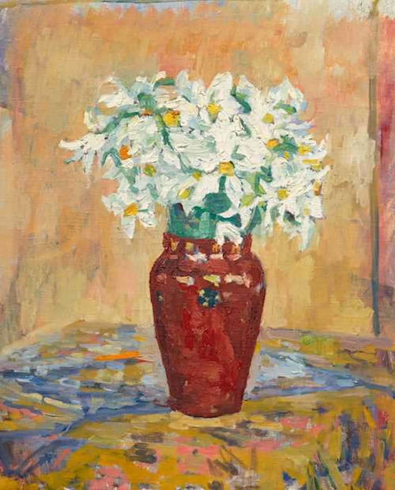 Vase with narcissi by Giovanni Giacometti