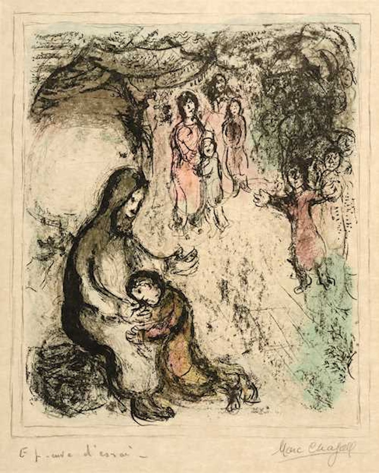 La Bénédiction de Jacob by Marc Chagall
